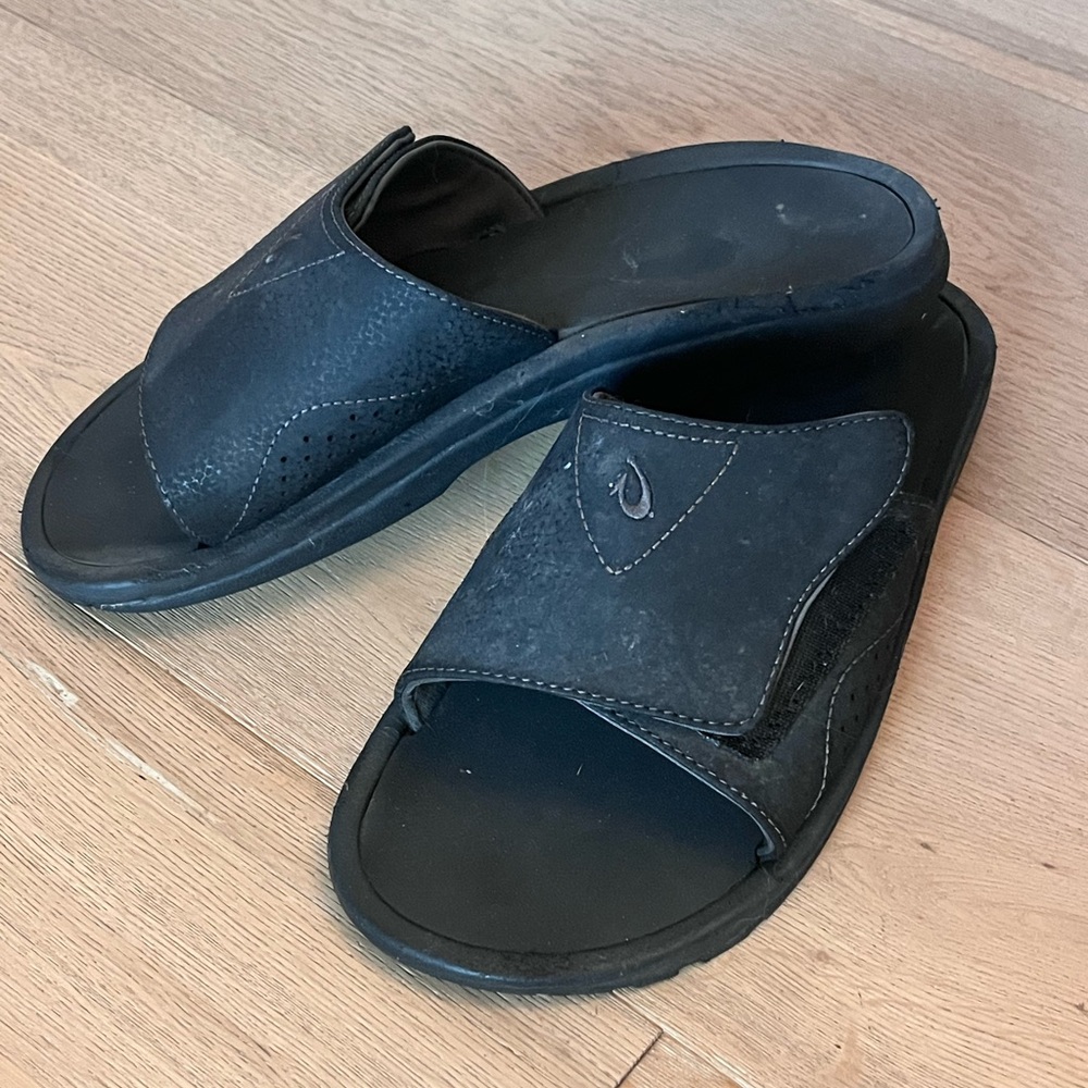 Men's Black Slide Sandals by OluKai